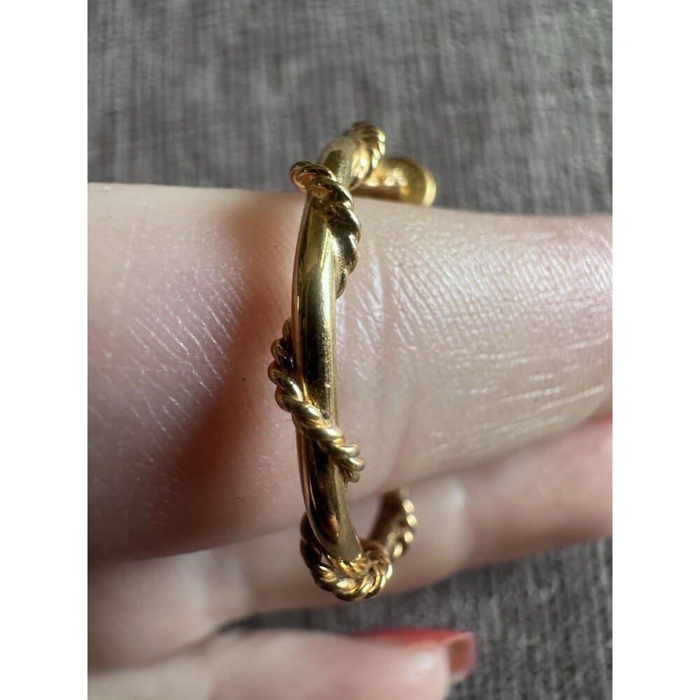Monet vintage gold hoop earrings rare beautiful natural made style - Picture 8 of 8